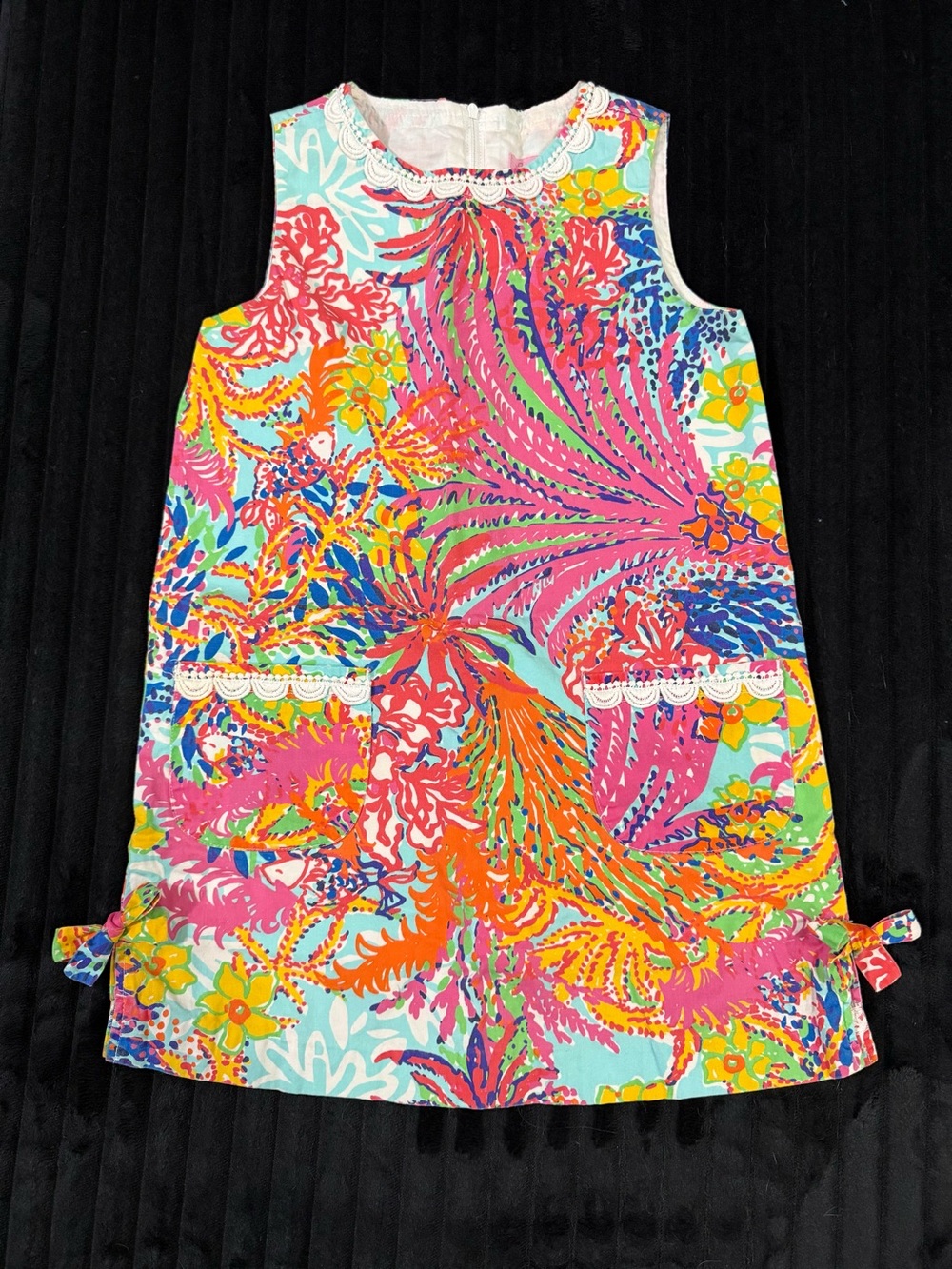 Lilly Pulitzer Girls Classic Shift Dress Fishing for Compliments Size 8